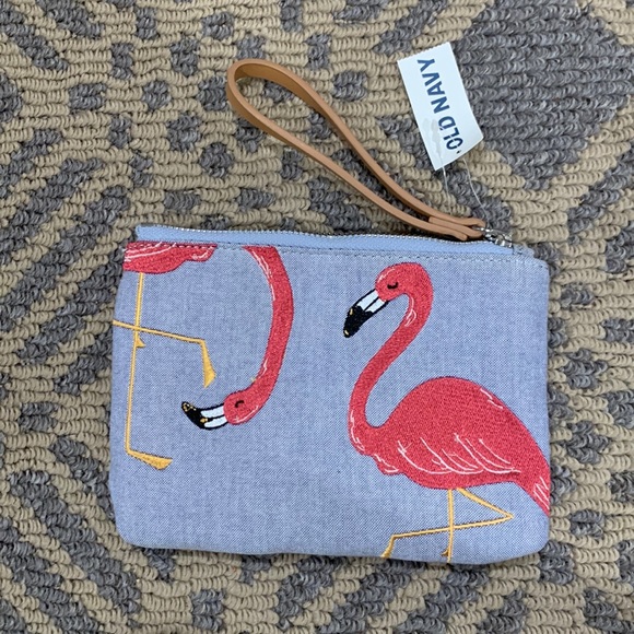 Canvas flamingo wristlet - Picture 1 of 4